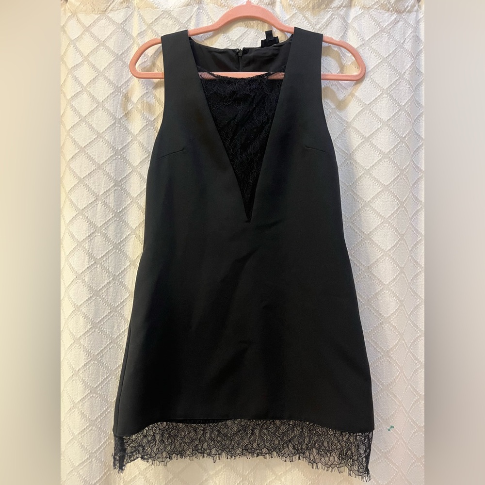 NBD Black Lace-Trimmed Dress EUC